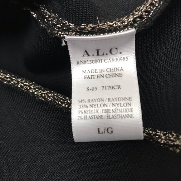 A.L.C. Susana Ponte Fit Flare A-Line Half Sleeve Dress in Metallic Gold - Picture 4 of 5